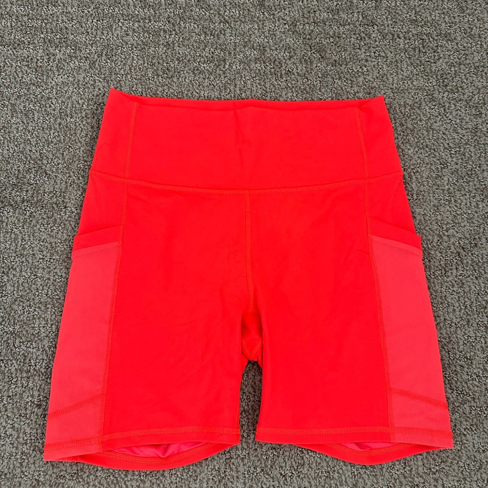 Fabletics Bright Red Bike Shorts